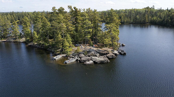 Landing Lake Trout at Camp Quetico