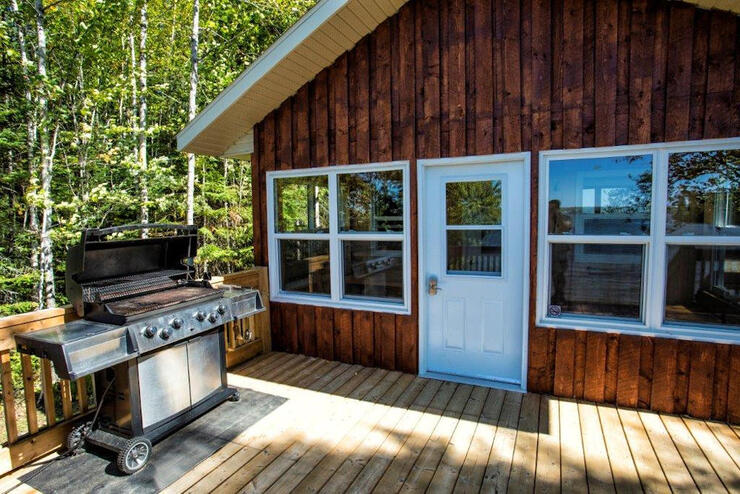 exterior deck and barbeque at an Ontario Parks cabin