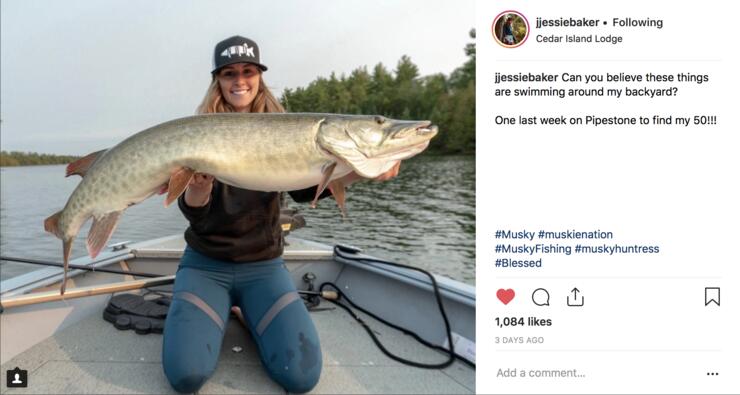 Muskie Fishing with Jessie Baker on Pipestone Lake, Ontario 