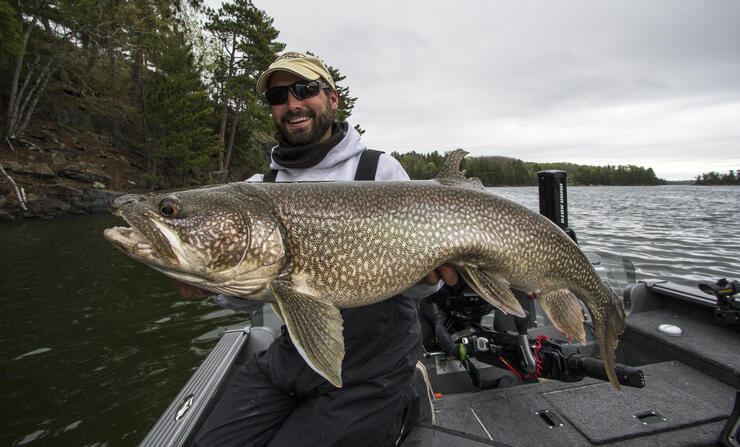 Ice out lake trout fishing in Ontario, Canada