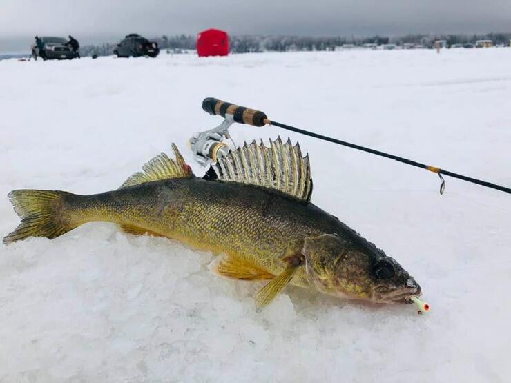 Vintage Hand Made Wooden ICE FISHING ROD, Sweden