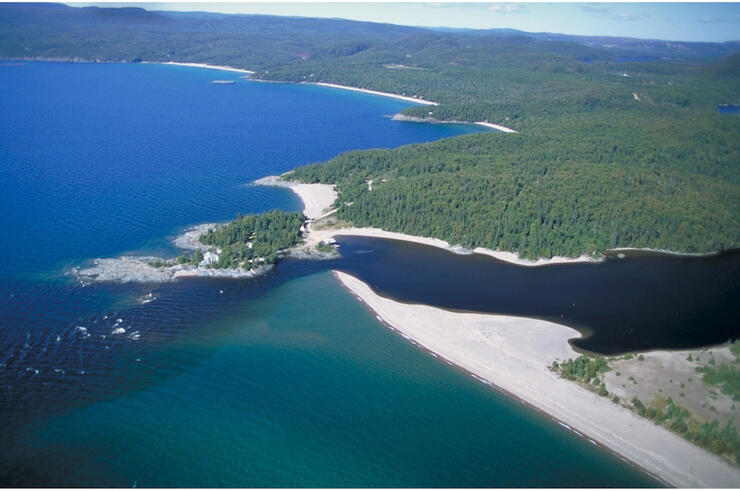 Aerial photo of coastline