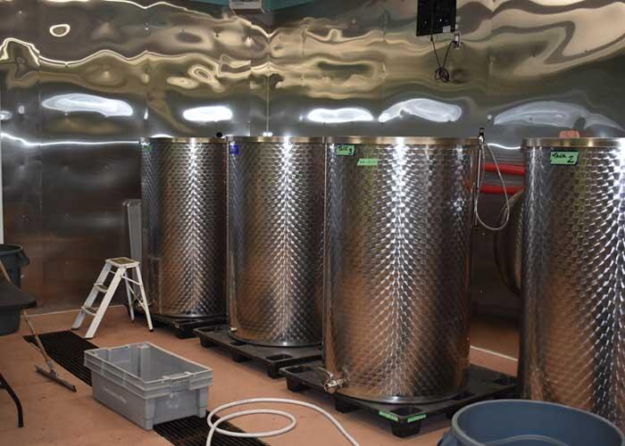 algoma highlands blueberry farm wine vats