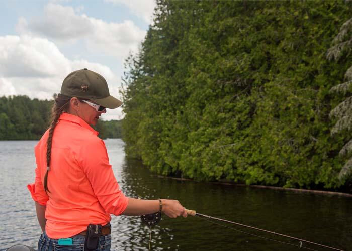 woman angler fly fishing