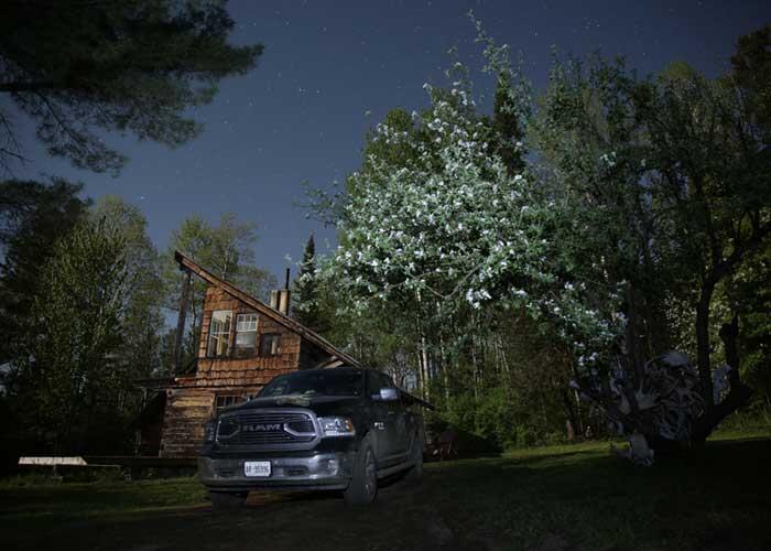 starry night at the cabin