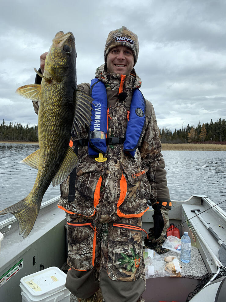 Kevin with a Walleye