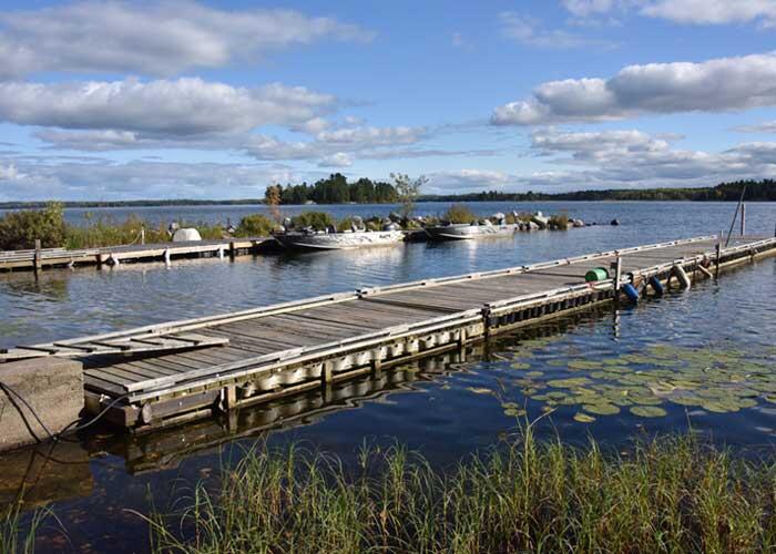 la belles birch point camp dock on lake