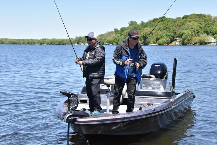 fishing from a boat