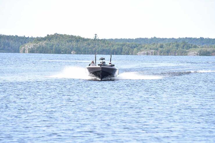 boat on a lake