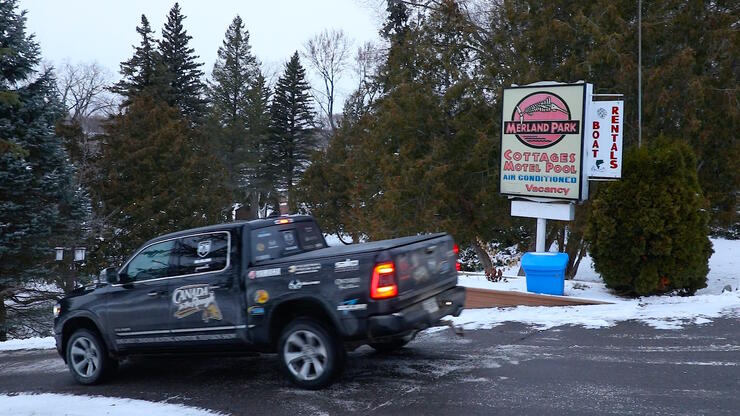 truck parked outside merland park resort