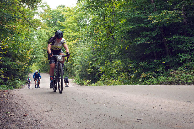 riders take part in the Hurtin In Haliburton road cycling race