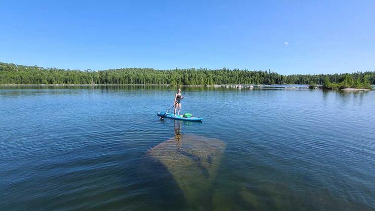 SUP on remote inland lake