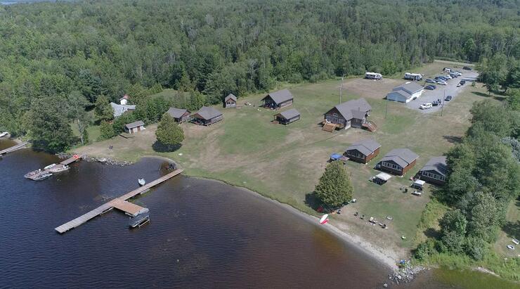 aerial view tomiko lake lodge