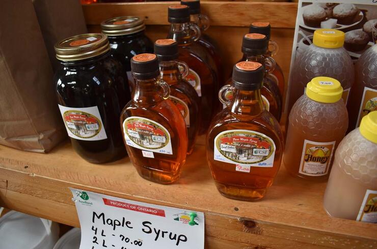 maple syrup and honey
