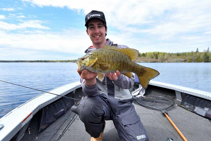 young angler fishing ontario bass