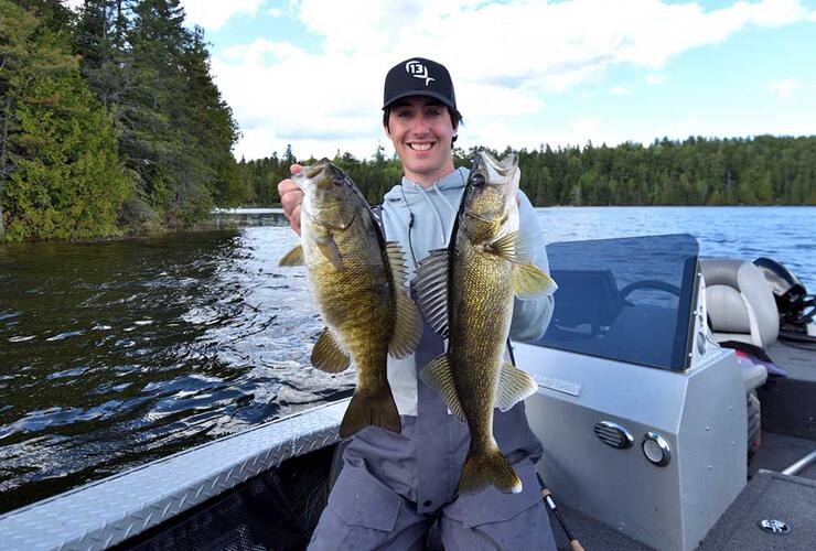 angler fishing walleye and bass