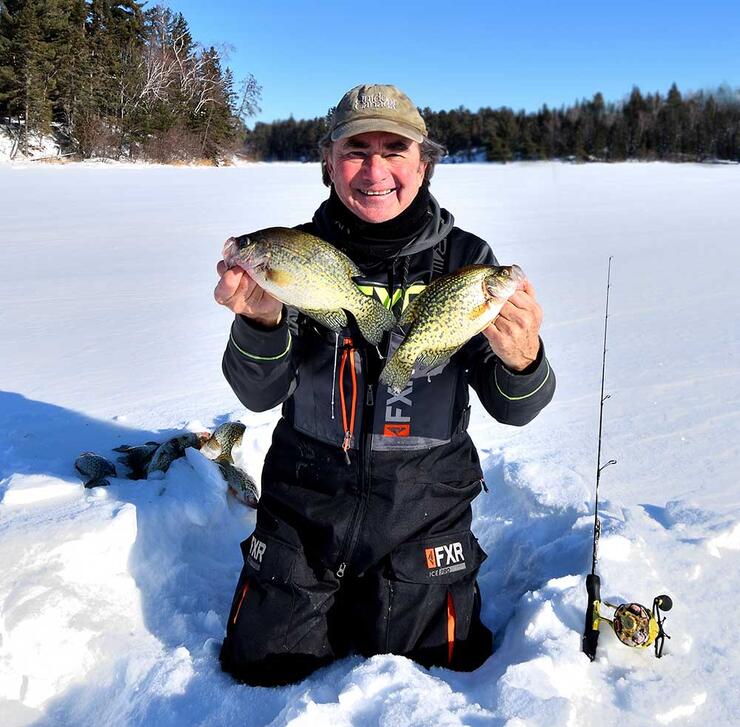 Speckled perch are loving live minnows and open water around Polk