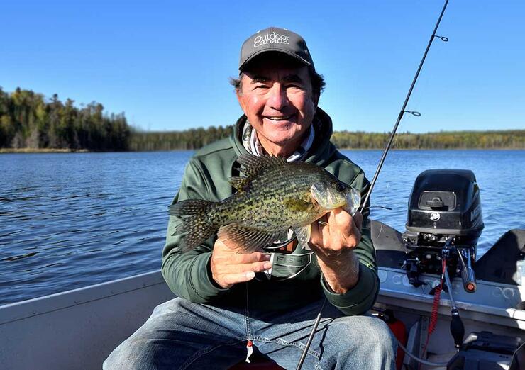 angler fishing crappie