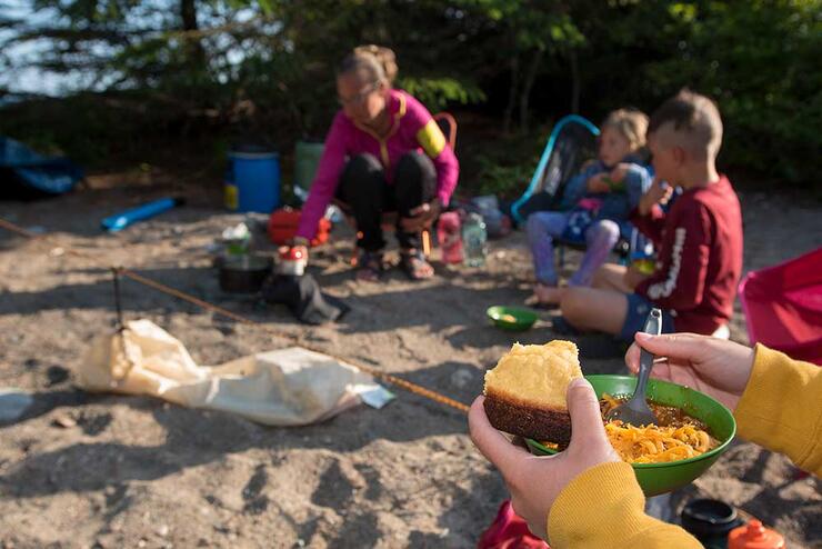 dining outdoors