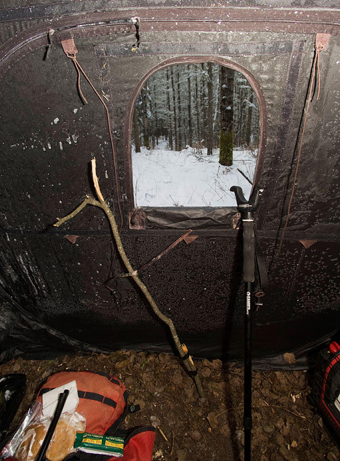 inside a ground blind