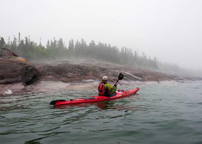 kayaker on lake superior