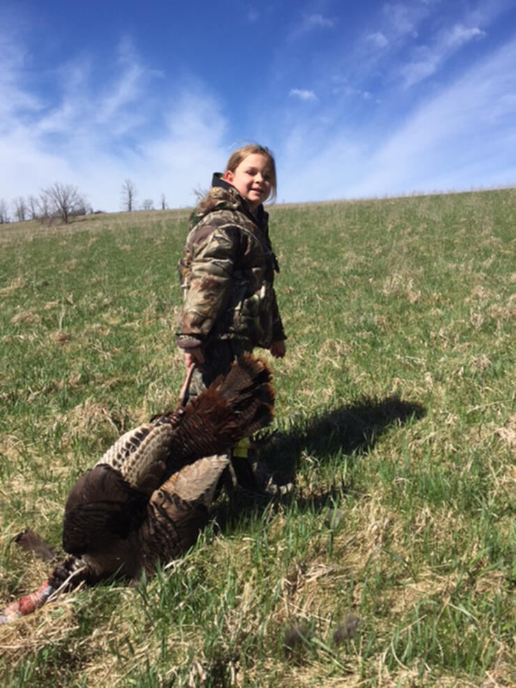 Julia Carrying a Turkey