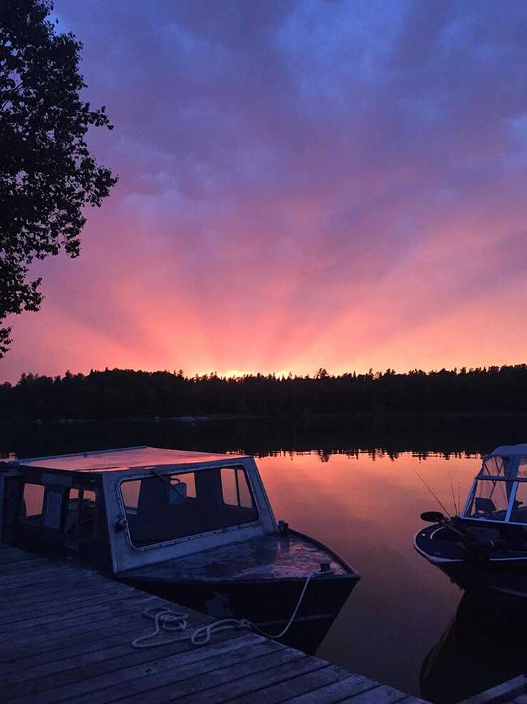 miles bay lake of the woods sunset