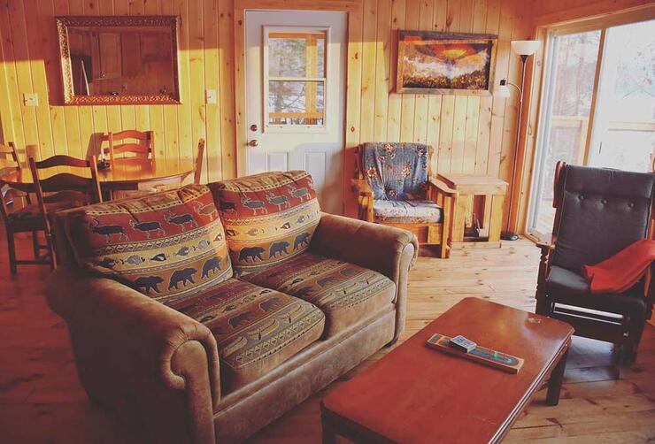 northern skies resort cottage interior