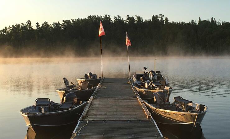morning fog on dock