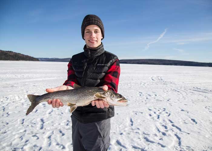 ice fishing lake trout