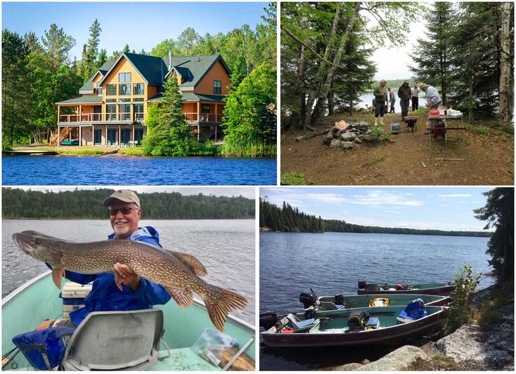 moose horn lodge northern pike, lodge, fishing boat, shorelunch