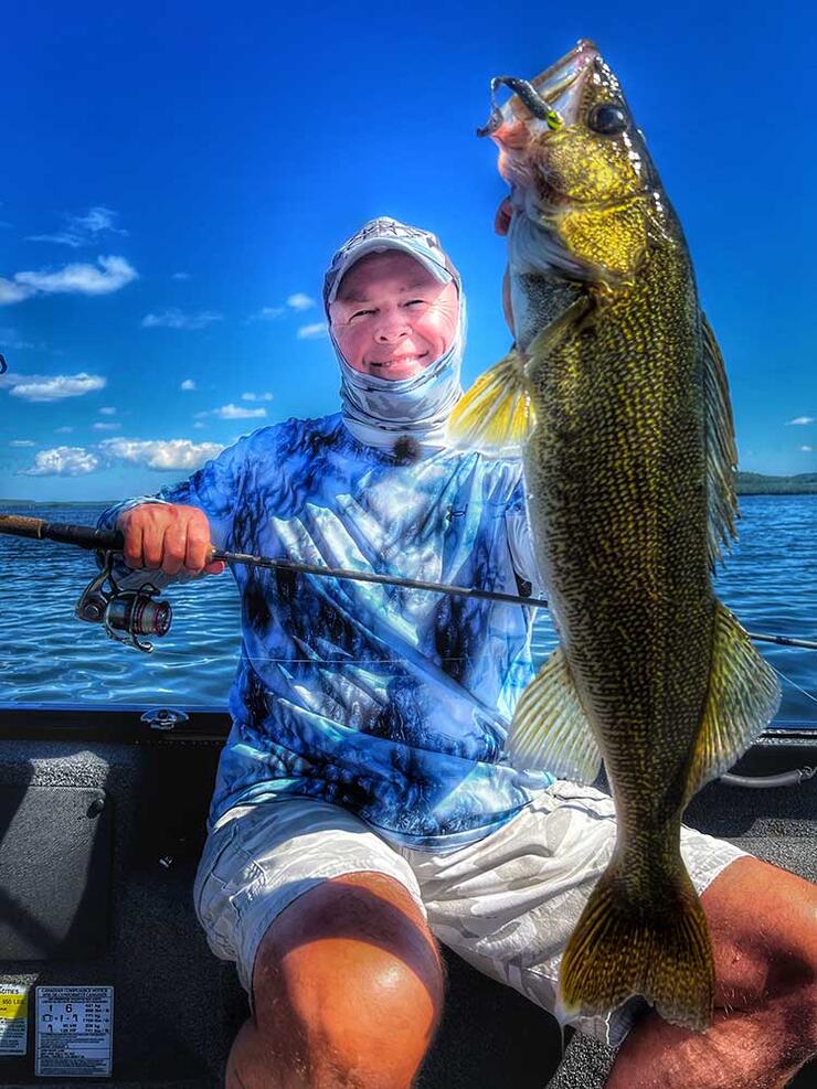 angler fishing walleye