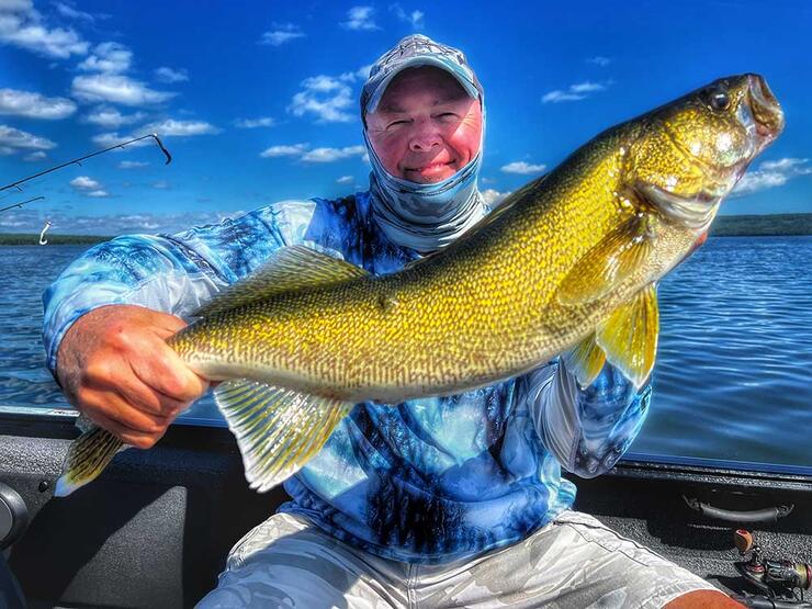 angler fishing walleye