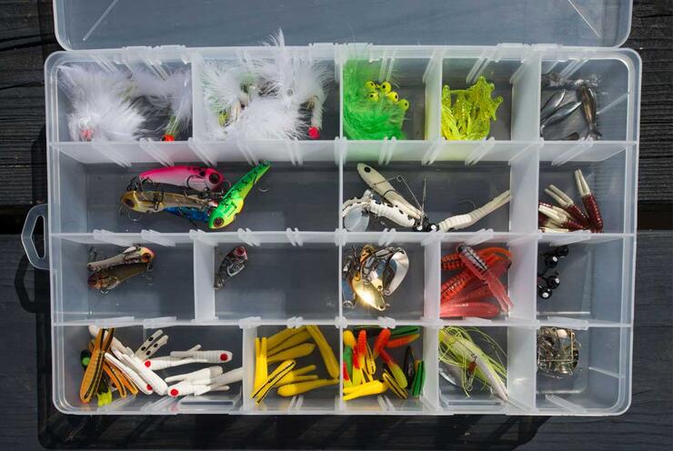 tacklebox with bait and lures