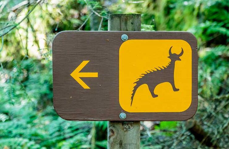 agawa rock directional sign