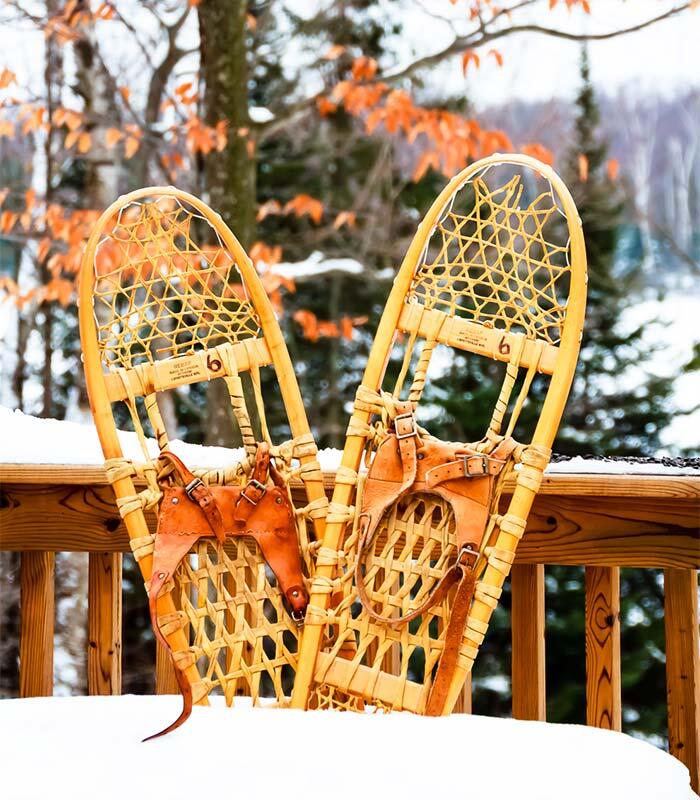 fly fishing in snowshoes 