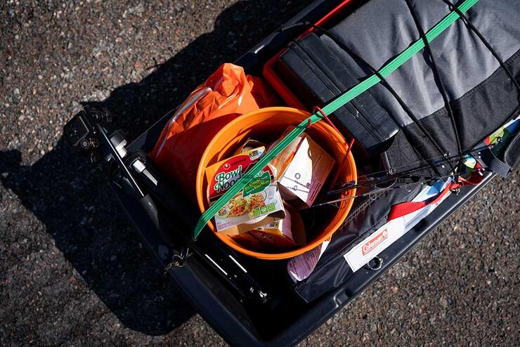 ice fishing packed lunch