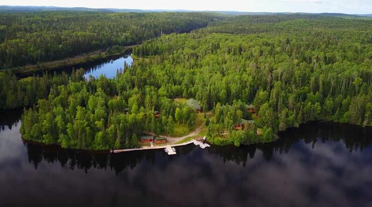 aerial esnagi lake lodge eighty eight