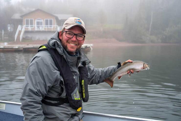 angler fishing trout nipigon