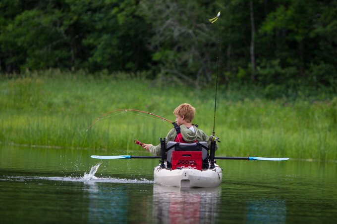 Take the kids kayak fishing