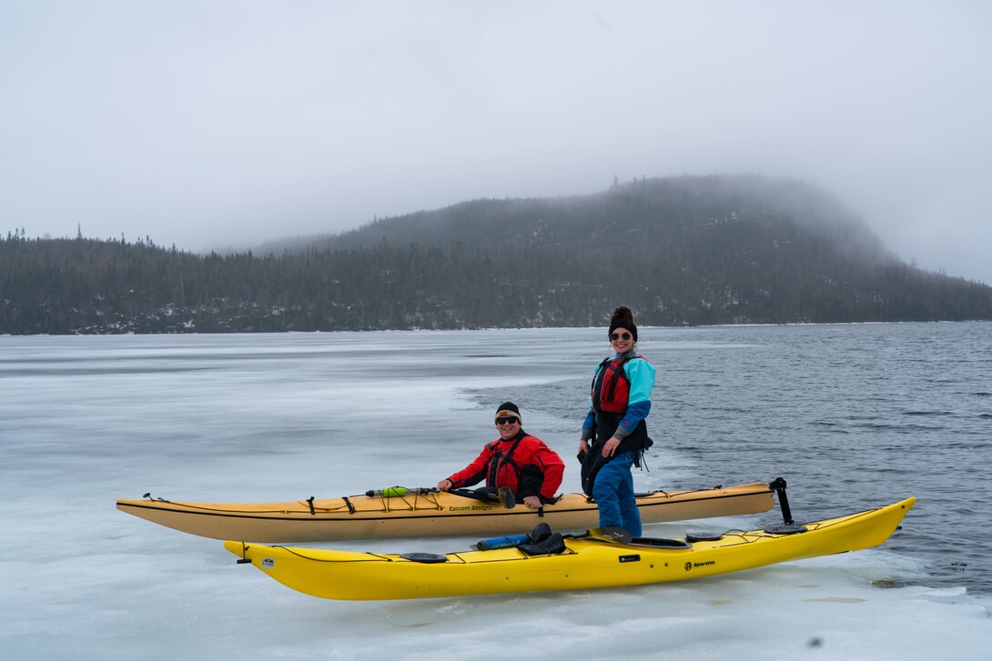 Ice Kayaking Lake Superior